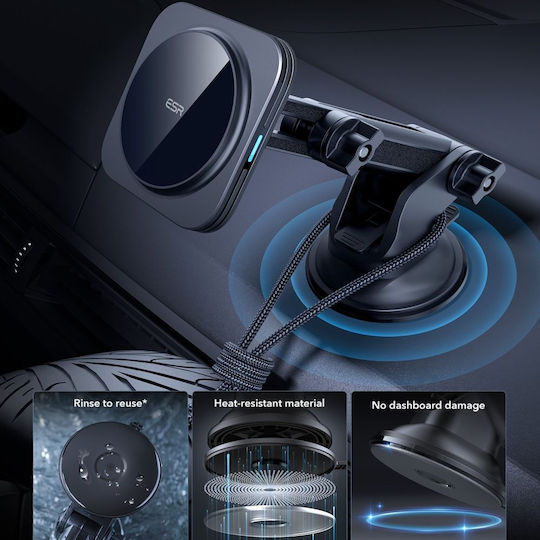 ESR Car Mobile Mount with Magnet and Wireless Charging MagSafe Black