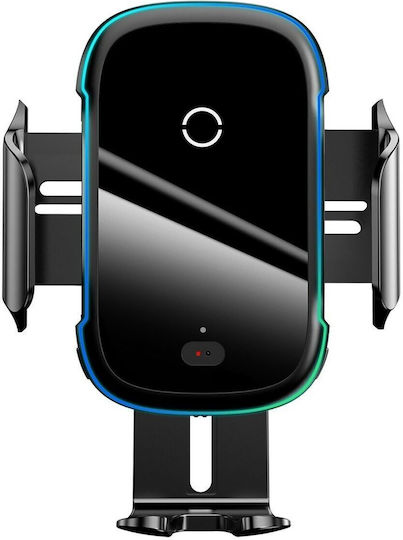 Baseus Light Electric Βάση Κινητού Αυτοκινήτου 4.7" - 6.5" με Ρυθμιζόμενα Άγκιστρα και Ασύρματη Φόρτιση Μαύρη