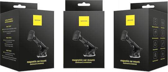 Spacecase Sc10 Dashboard - Windshield Magnetic Car Holder - Universal Μαγνητική Βάση Κινητών Με Βεντούζα - Ρυθμιζόμενο Βραχίονα Για Ταμπλό / Παρμπρίζ Αυτοκινήτου - Black (5905719039035) 118773