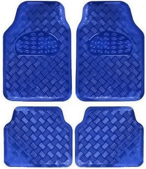 Satz Vorder- und Hintermatten Universal 4Stück aus Aluminium Blau