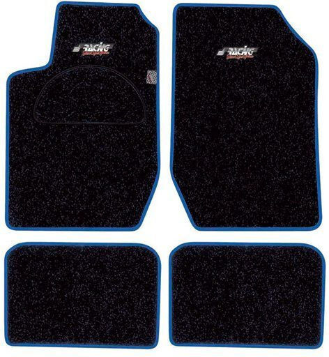 Simoni Racing Σετ Μπροστινά και Πίσω Πατάκια Universal 4τμχ Μαύρο / Μπλε