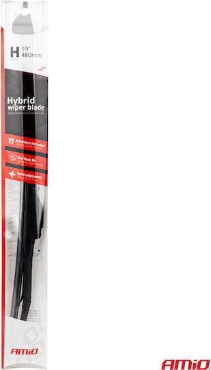 AMiO Hybrid Multi Connect Υαλοκαθαριστήρας Αυτοκινήτου Οδηγού 380mm με 11 αντάπτορες