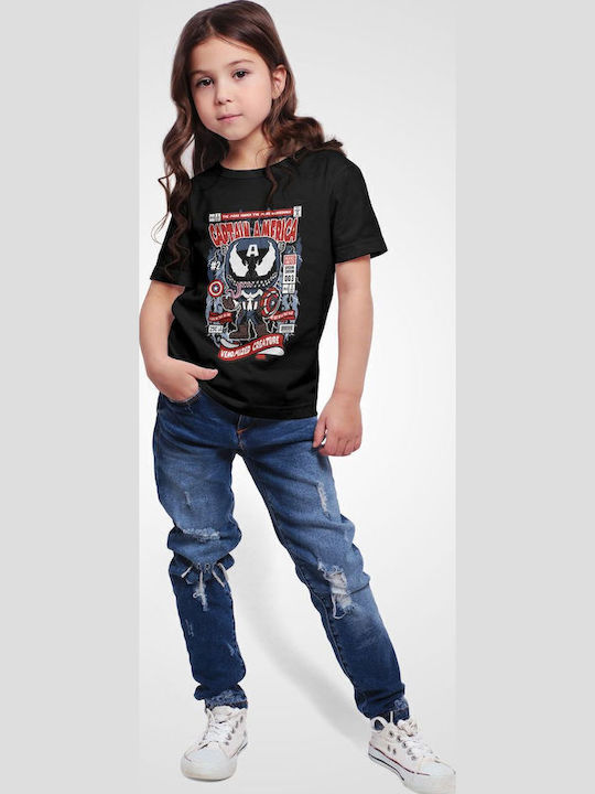 Kids Top Black Venom Captain America