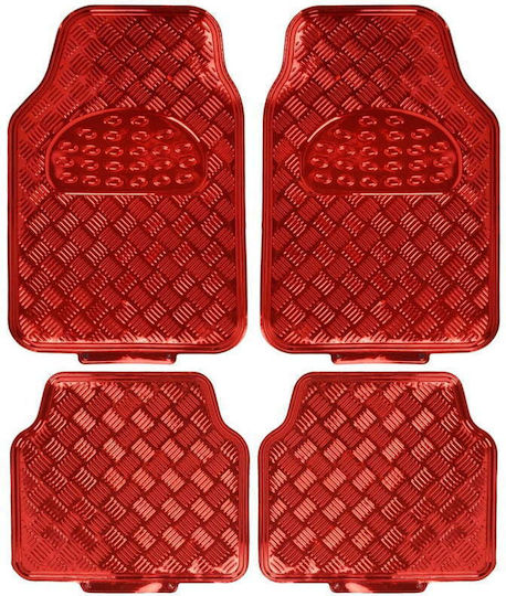 Autoline Set of Front and Rear Mats Universal 4pcs Red