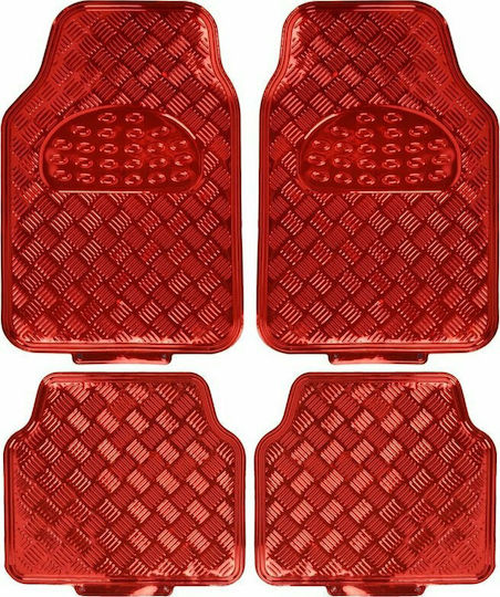 Autoline Set of Front and Rear Mats Universal 4pcs Red
