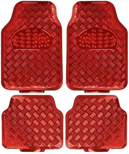 Autoline Set of Front and Rear Mats Universal 4pcs Red