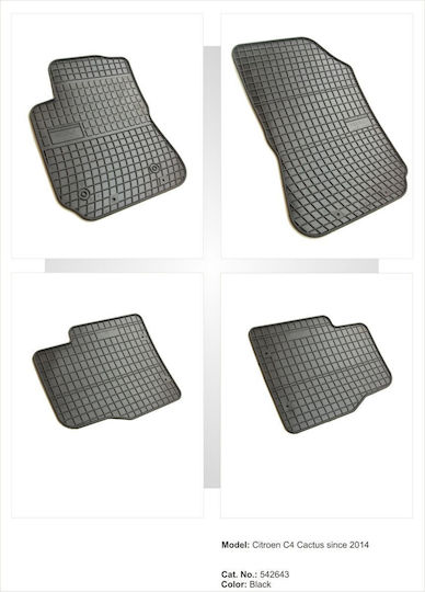 Frogum Set of Front and Rear Mats 4pcs for Citroen C4 Cactus 2014 Black