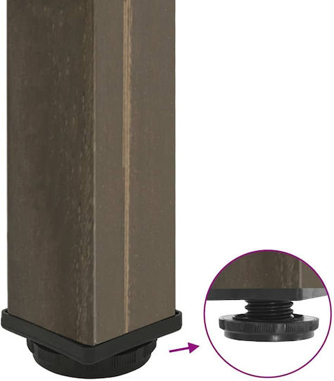 vidaXL Metallic Furniture Leg 4 Pieces Suitable for Table / Coffee Table 42cm Brown