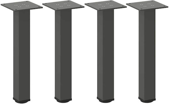vidaXL Metallic Furniture Legs 4 Pieces Suitable for Table / Coffee Table 32cm Anthracite