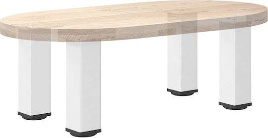 vidaXL Metallic Furniture Foot 4 Pieces Suitable for Table / Coffee Table 14x14x32cm White