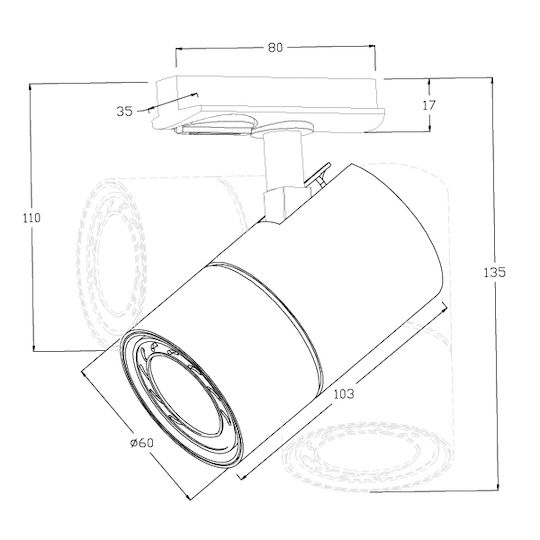 Eurolamp Γραμμικό Φωτιστικό Οροφής 7W Μ6xY10εκ.