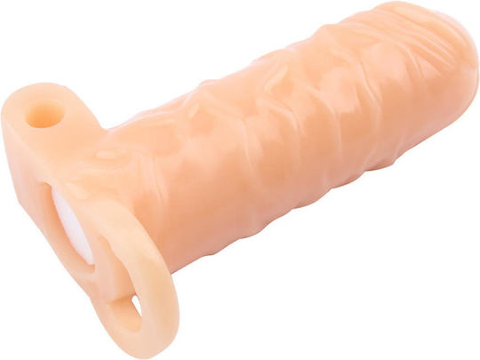 Penis-Verlängerung Mit Vibration Fleisch 14cm