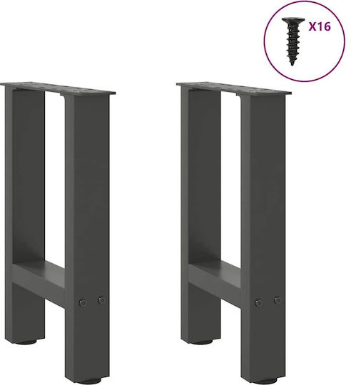 vidaXL Metallisches Möbelbein 2 Stück Für Tisch / Beistelltisch 28x42x42cm Anthrazit