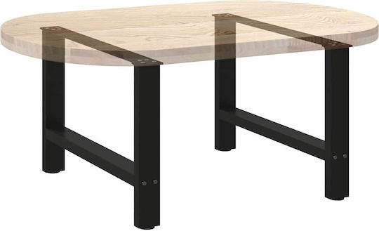 vidaXL Metallisches Möbelbein 2Stücke Für Tisch / Beistelltisch 70x42x42cm Schwarze