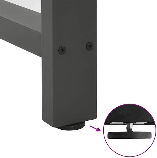 vidaXL Metallisches Möbelbein 2Stücke Für Tisch / Beistelltisch / Büro 80x72x72cm Anthrazit