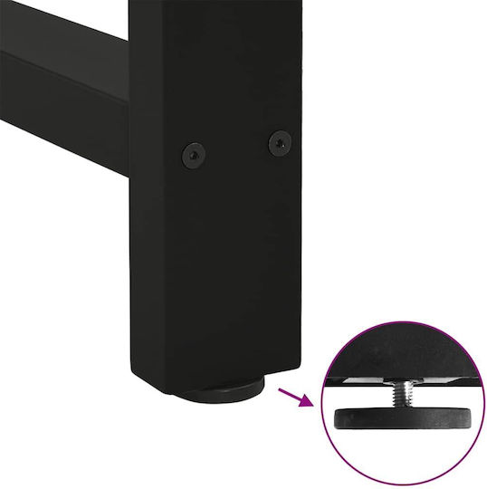 vidaXL Metallic Furniture Leg 2 Pieces Suitable for Table / Coffee Table / Office 100x72x72cm Black