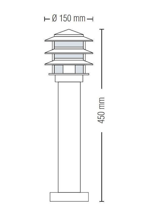 Horoz Electric Стенен Външен Плафон E27 IP44 15x45εκ.