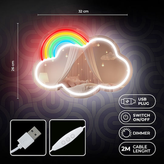 Forever Light Neon Διακοσμητικό Φωτιστικό LED Θερμό Λευκό 26x32x38.5εκ.