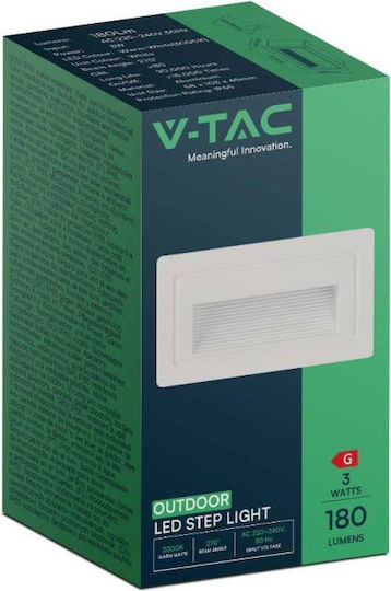 V-TAC Wandmontierte Außen-Deckenleuchte LED IP65 3W mit Warmweiß Licht 5.8x10.3x4.5εκ.