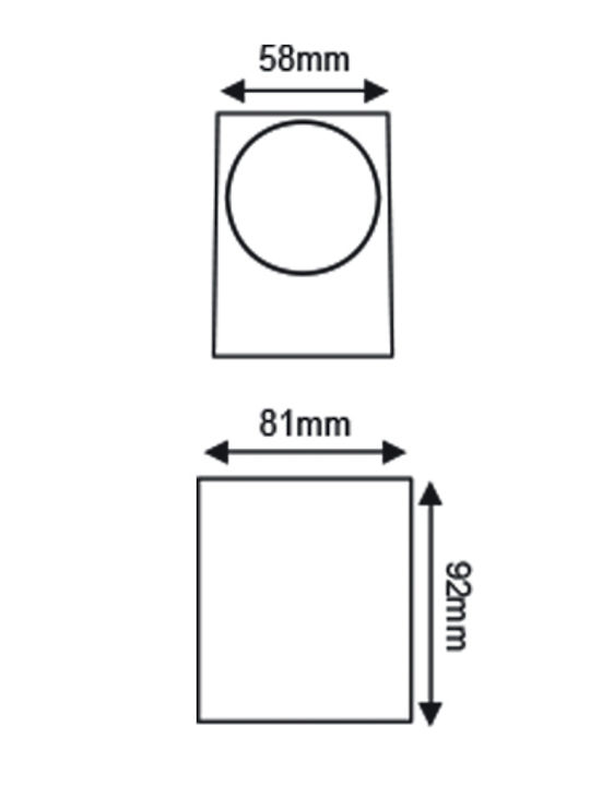 Aca SL8111 Wandmontierte Außenbeleuchtung Punkt GU10 IP65 Doppelstrahl 9.2x5.8x15cm