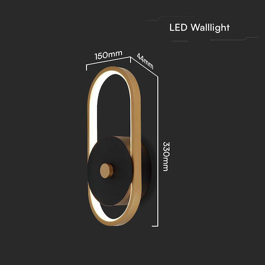 V-TAC Leuchte Wand mit Integrierter LED und Neutralweißes Licht 33x15x4.4cm