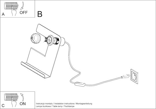 Sollux Decorative Lamp with Socket for Bulb E27 White