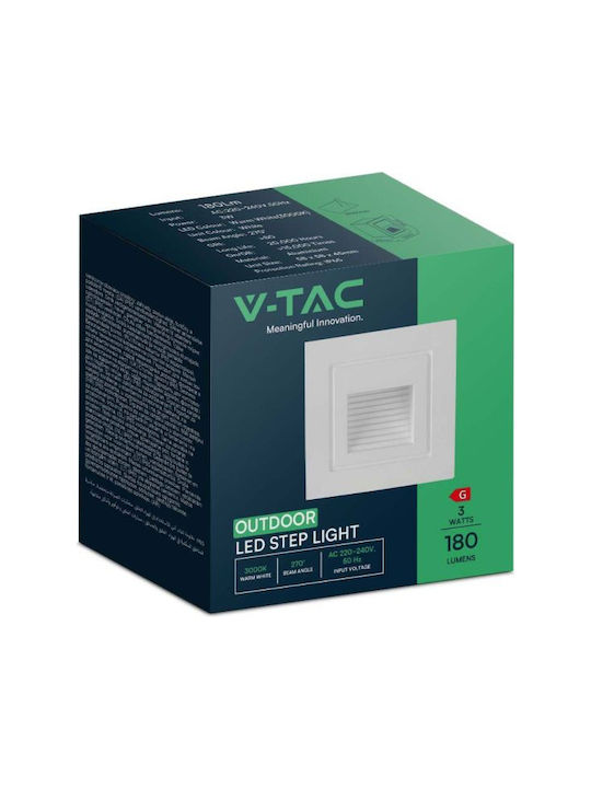 V-TAC Wall-Mounted Outdoor Ceiling Light LED IP65 3W with Warm White Light 5.8x5.8x4.5εκ.