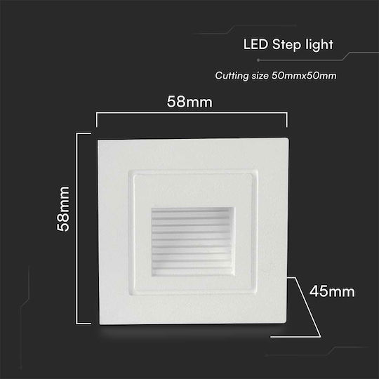 V-TAC Wandmontierte Außen-Deckenleuchte LED IP65 3W mit Warmweiß Licht 5.8x5.8x4.5εκ.