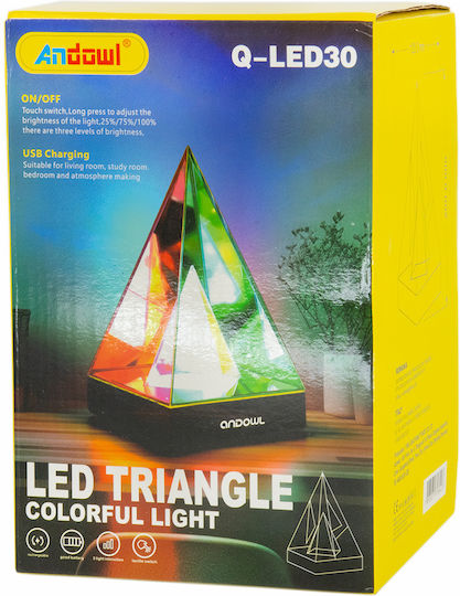 Andowl Διακοσμητικό Φωτιστικό LED RGB 15εκ.