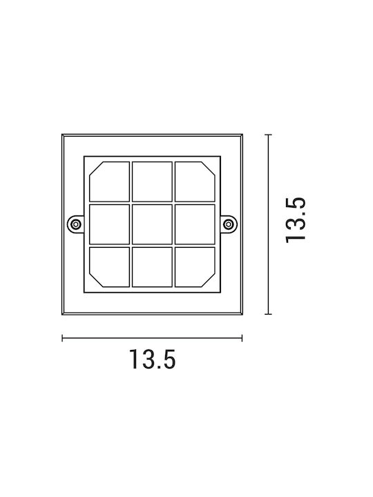 Eurolamp Wall-Mounted Outdoor Ceiling Light LED IP65 6W with Warm White Light 13.5x13.5x32εκ.