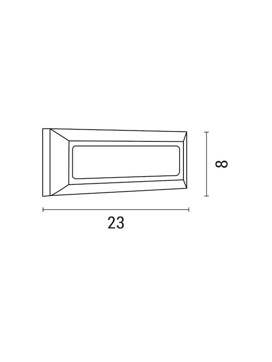 Eurolamp Wall-Mounted Outdoor Ceiling Light LED IP65 4W with Warm White Light 23x8εκ.
