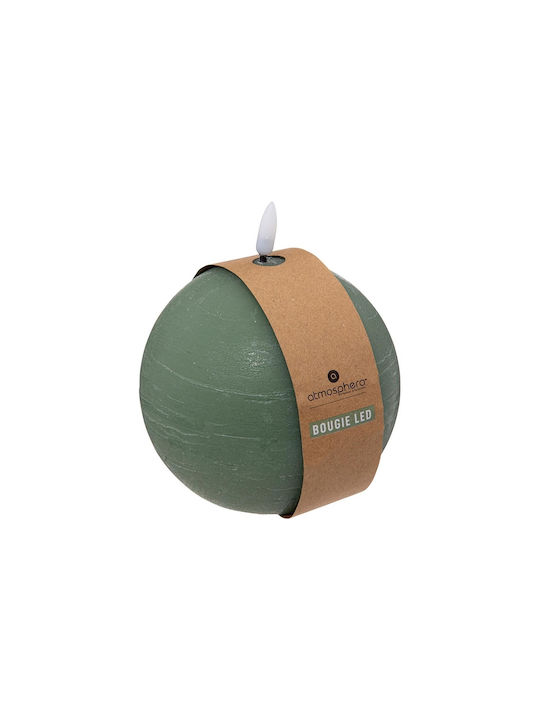 Atmosphera Decorative Lighting Molia Gree Ball LED Warm White Wax Polish 12x12x13cm