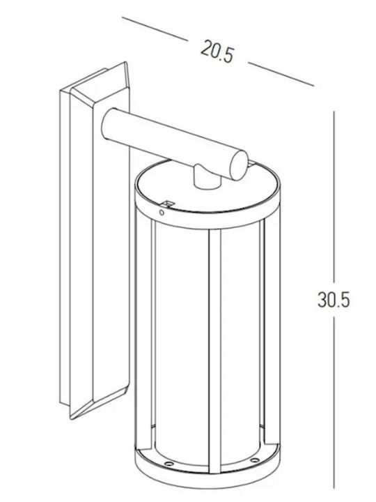 Zambelis Lights Felinar Extern de Perete E27 IP65 20.5x30.3εκ.