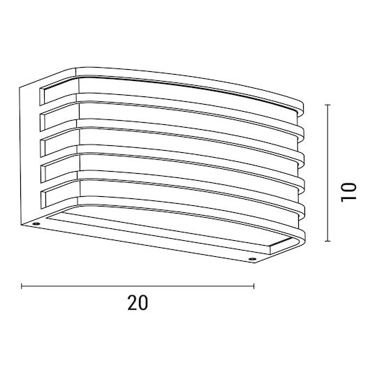 Eurolamp Επιτοίχια Εξωτερική Πλαφονιέρα E27 IP54 20x10x9εκ.