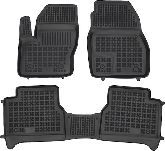 Rezaw Plast Set of Front and Rear Mats 3pcs Tray Type for Ford Tourneo 2013+ Black