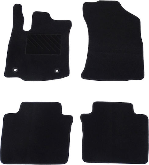 Autopataki Set of Front and Rear Mats 4pcs for Toyota Hilux Black