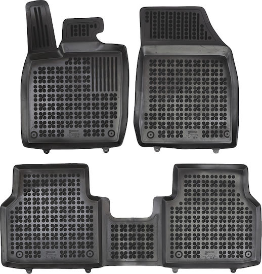 Rezaw Plast Set of Front and Rear Mats 3pcs Tray Type for Skoda Enyaq 2020+ Black