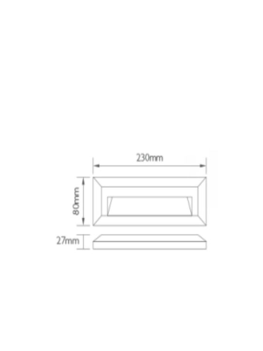 Lineme Wall-Mounted Outdoor Ceiling Light LED IP65 2.5W with Natural White Light 23x8εκ.