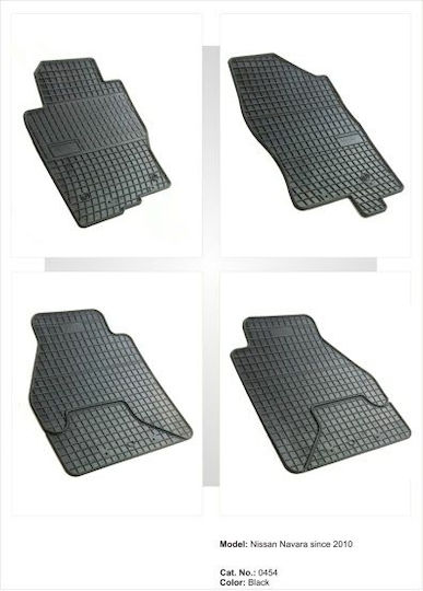 Frogum Set of Front and Rear Mats 4pcs for Nissan Navara 2010-2015 Black
