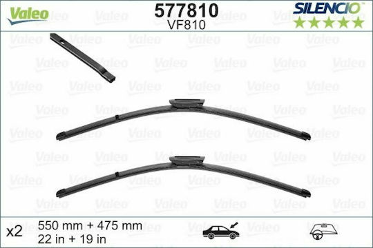 Valeo Front Set Car Wiper Blades 550mm 475mm