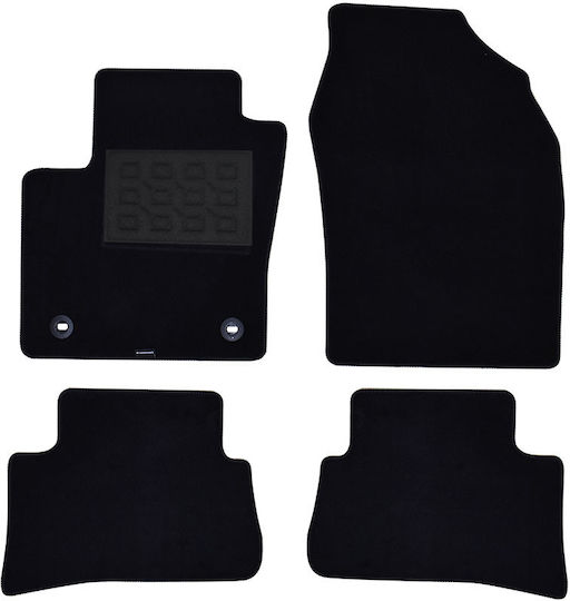 Cik Set of Front and Rear Mats 4pcs for Toyota C-HR 2016 Black