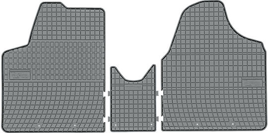 Frogum Σετ Μπροστινά και Πίσω Πατάκια 3τμχ για Peugeot Expert Fiat Scudo Citroen Jumpy 2007+ Γκρι