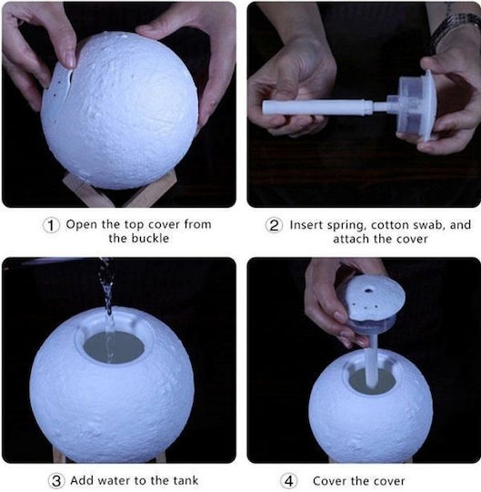 Luftbefeuchter Lampe Mond Dekorative Lampe Mondlicht Weiß