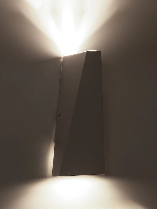 GloboStar Triande Wall-Mounted Outdoor LED Ceiling Lamp IP65 10W with Natural White Double Beam Light 8.5x8.5x20cm Anthracite
