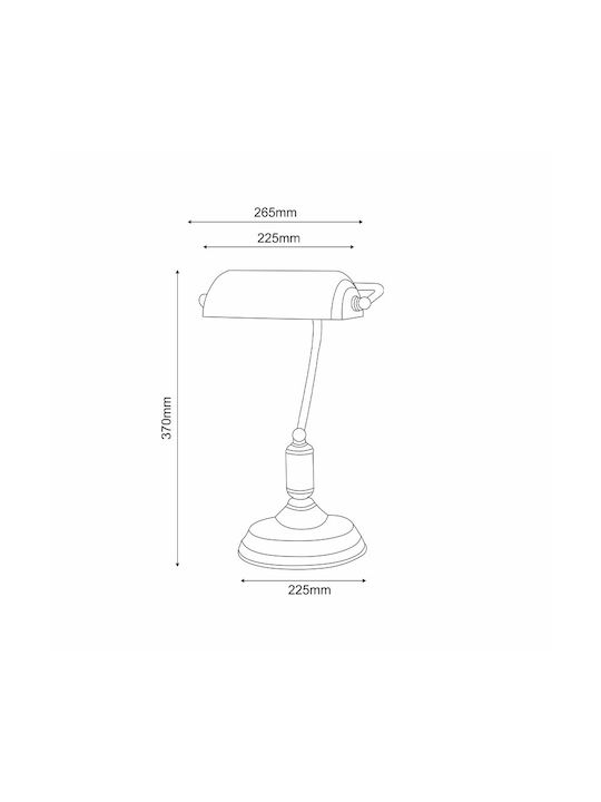 Aca Prestige Office Lamp for Socket E27 in Green Color