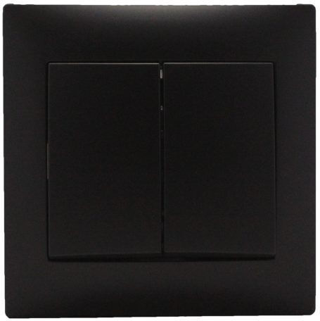 Redled Stinel Recessed Electrical Wall Switch Two-Way with Aller Retour Frame Black