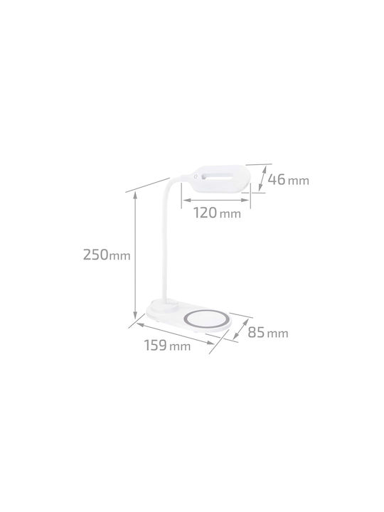 Platinet LED Office Lamp with Flexible Arm in White Color