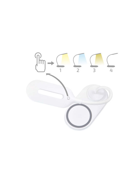 Platinet LED Office Lamp with Flexible Arm in White Color