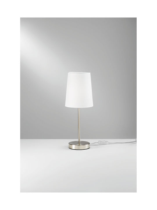 Fan Europe Sally Isallylnik Metal Table Lamp for E14 Fitting with Silver Shade and Base