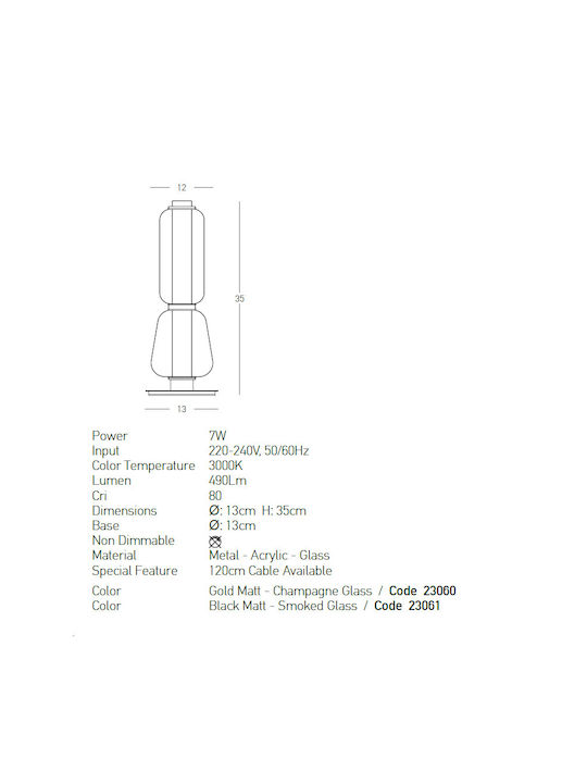 Zambelis Lights Διακοσμητικό Φωτιστικό LED Θερμό Λευκό 3000K 13εκ.